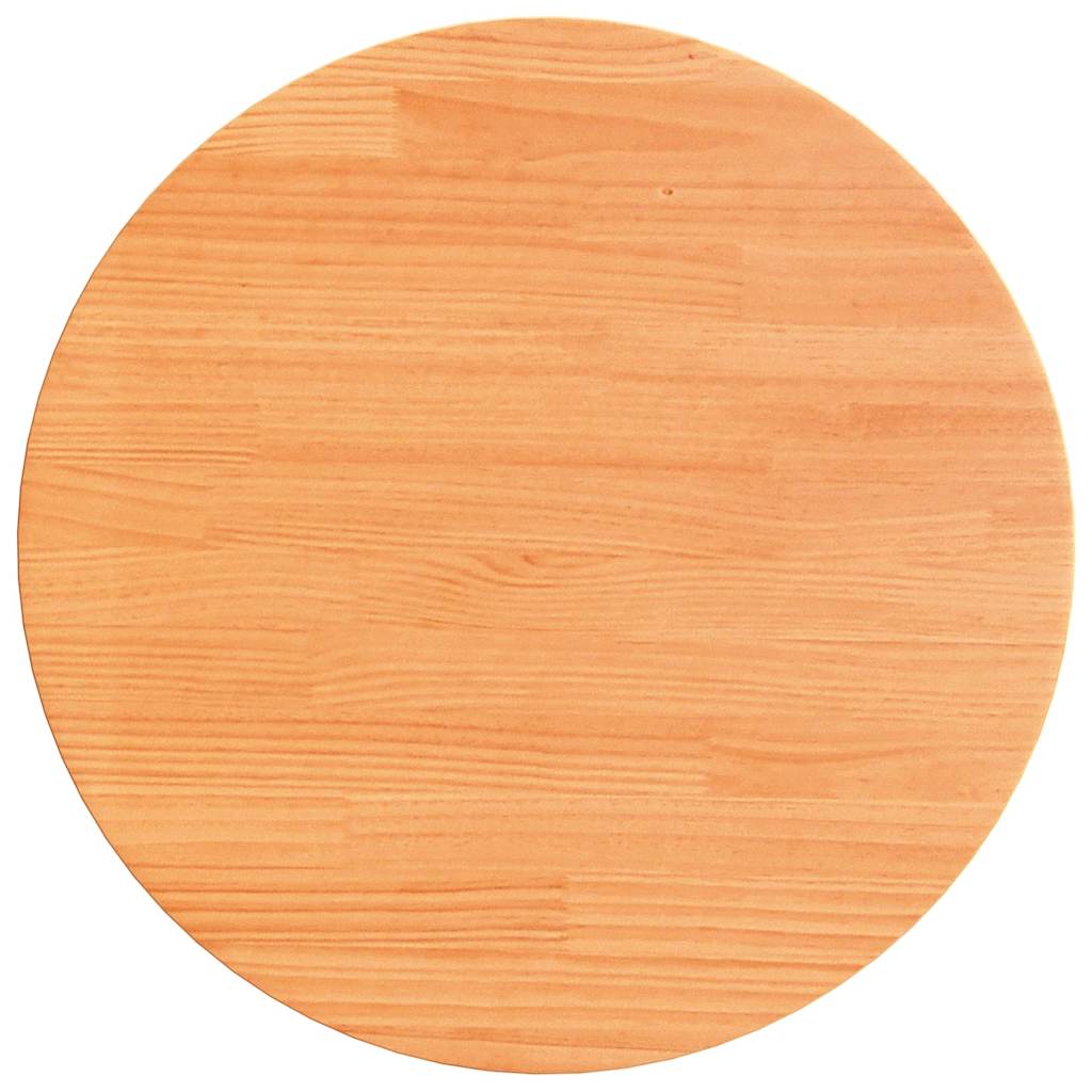 bordplade Ø50x2,5 cm rund massivt fyrretræ gyldenbrun