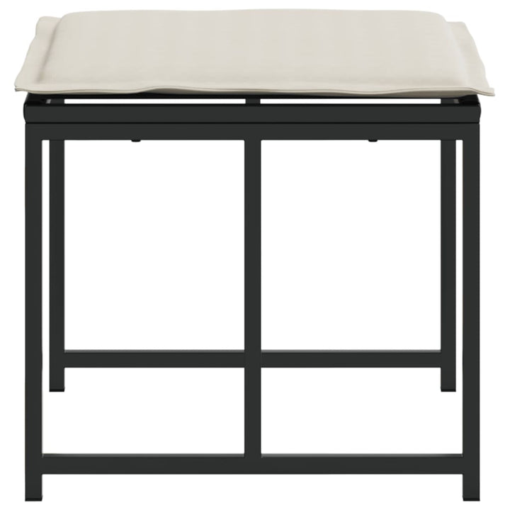 haveskamler 4 stk. med hynder polyrattan sort