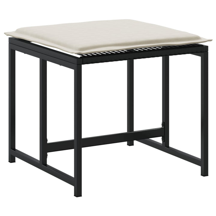 haveskamler 4 stk. med hynder polyrattan sort