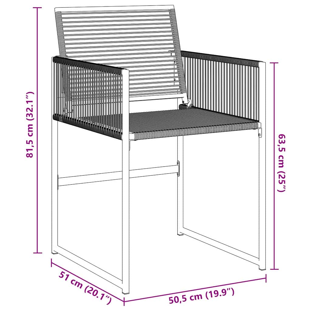 havestole 4 stk. polyrattan sort