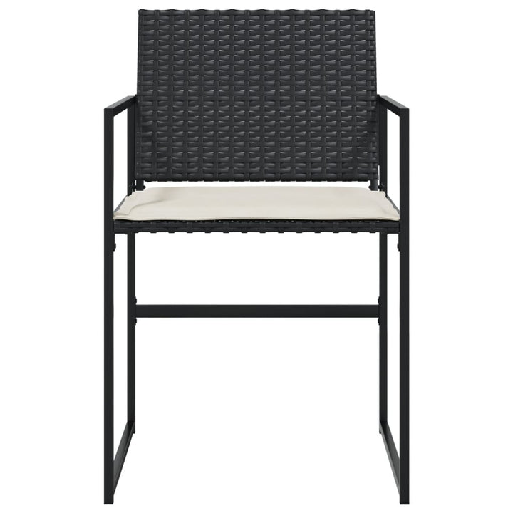 havestole med hynder 4 stk. polyrattan sort
