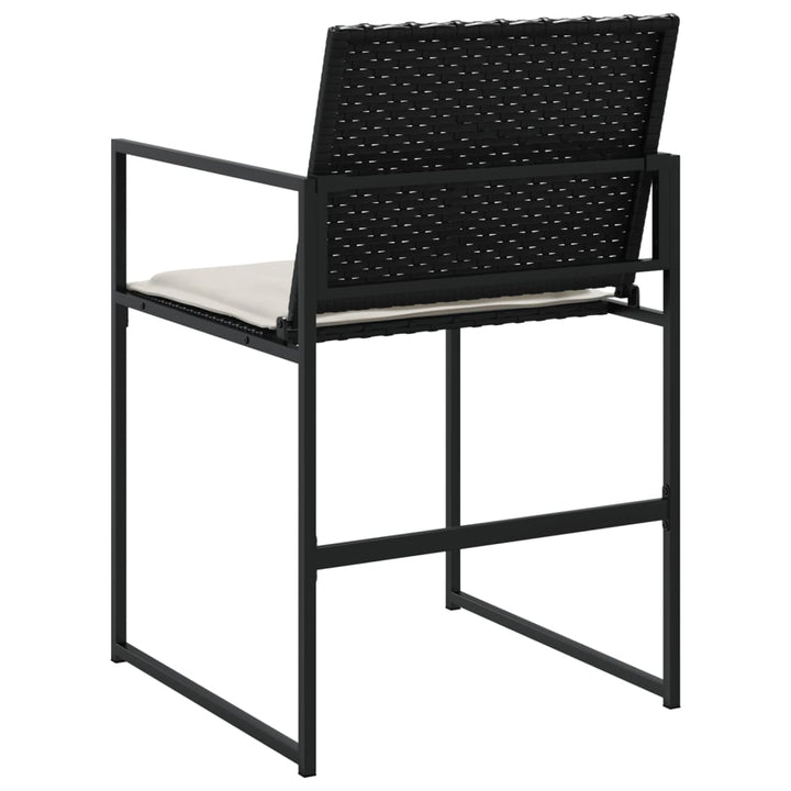 havestole med hynder 4 stk. polyrattan sort