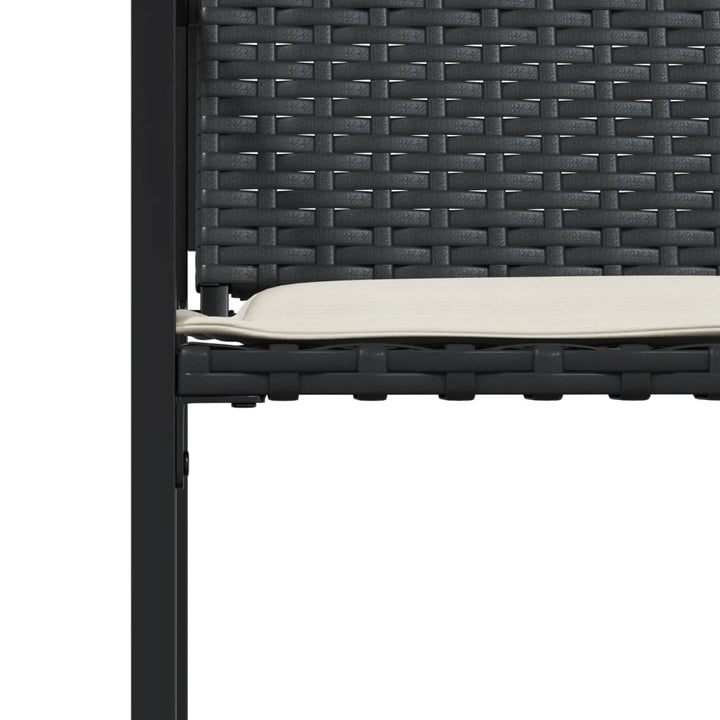 havestole med hynder 4 stk. polyrattan sort