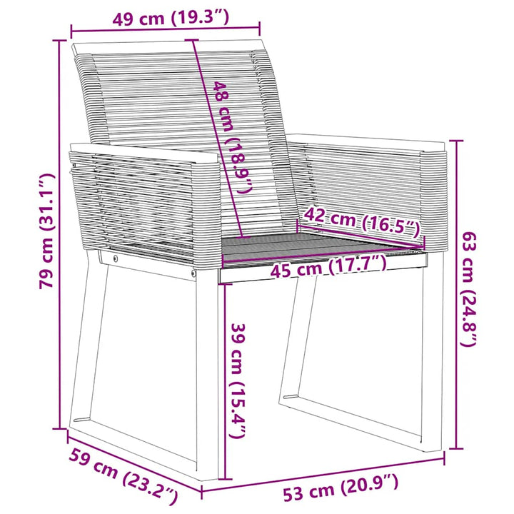 havestole 4 stk. polyrattan sort