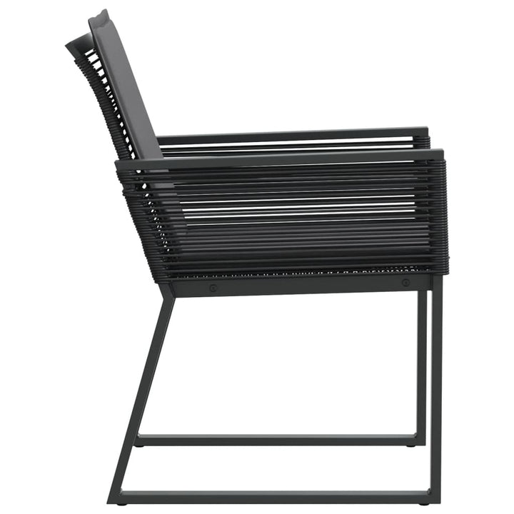 havestole med hynder 2 stk. polyrattan sort