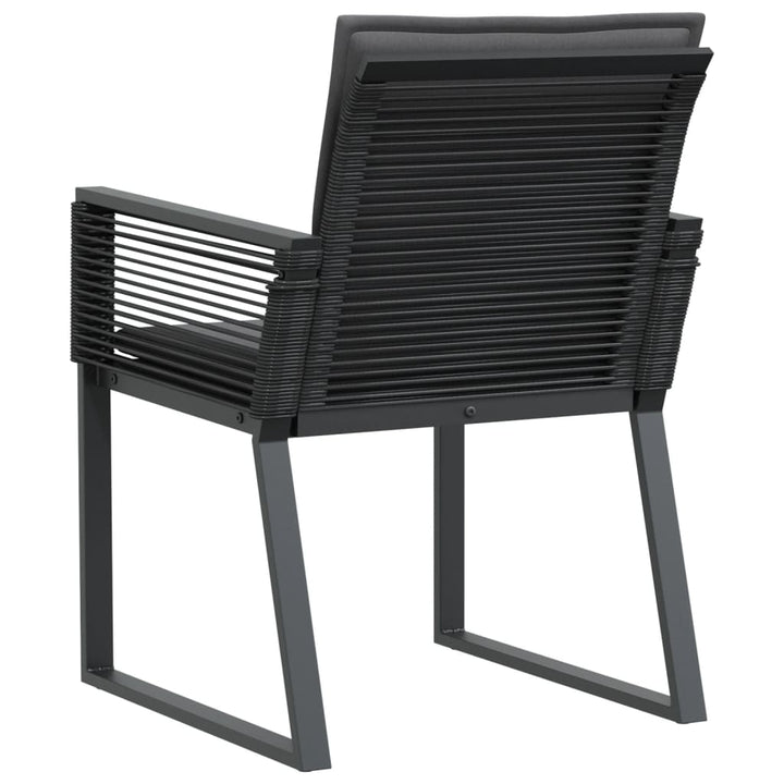 havestole med hynder 2 stk. polyrattan sort