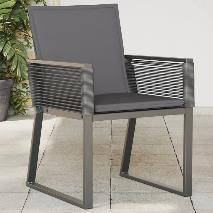 havestole med hynder 2 stk. polyrattan sort