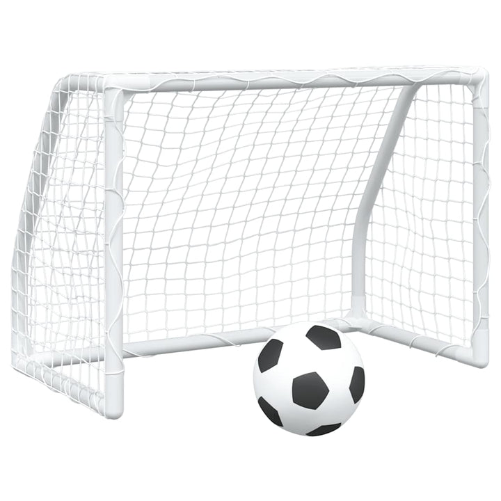 fodboldmål 2 stk. 64x35x48 cm med bold til børn metal hvid
