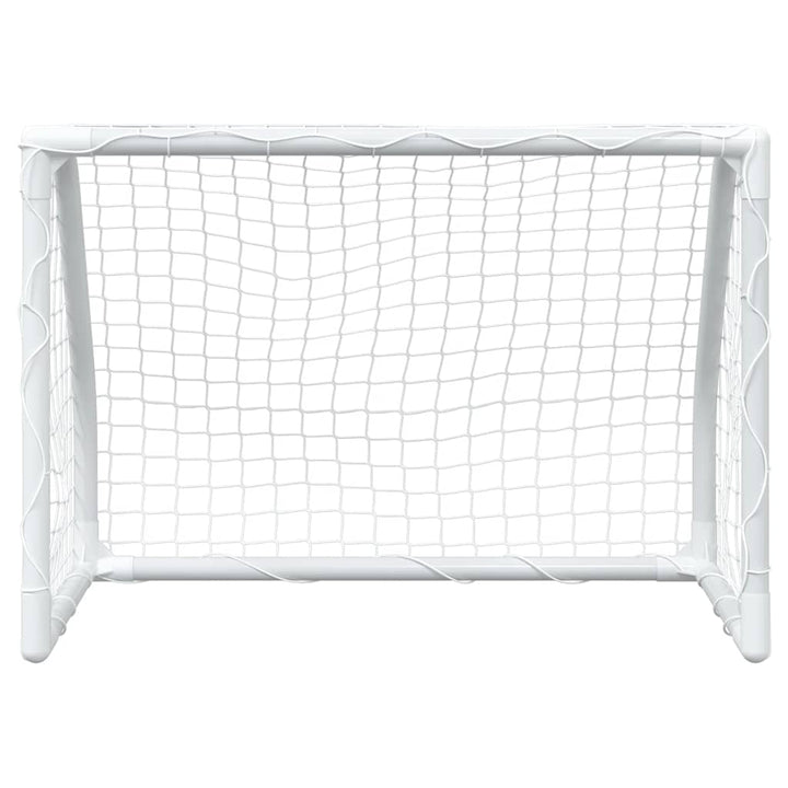 fodboldmål 2 stk. 64x35x48 cm med bold til børn metal hvid