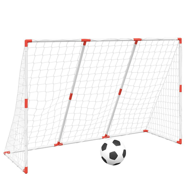 fodboldmål til børn 184x64x124 cm med 2 bolde hvid
