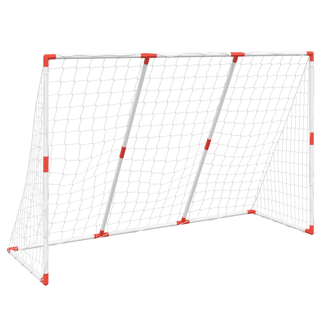 fodboldmål til børn 184x64x124 cm med 2 bolde hvid
