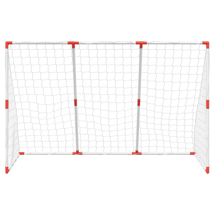 fodboldmål til børn 184x64x124 cm med 2 bolde hvid