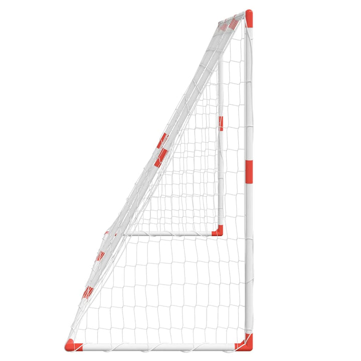 fodboldmål til børn 184x64x124 cm med 2 bolde hvid