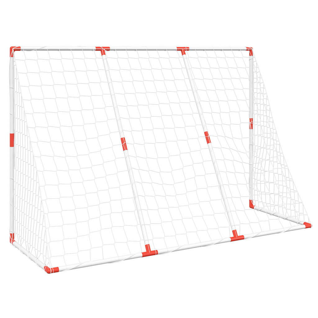 fodboldmål til børn 184x64x124 cm med 2 bolde hvid
