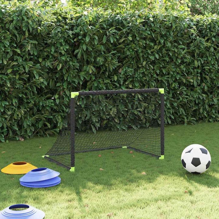 fodboldmål til børn 90x64x64 cm foldbart sort