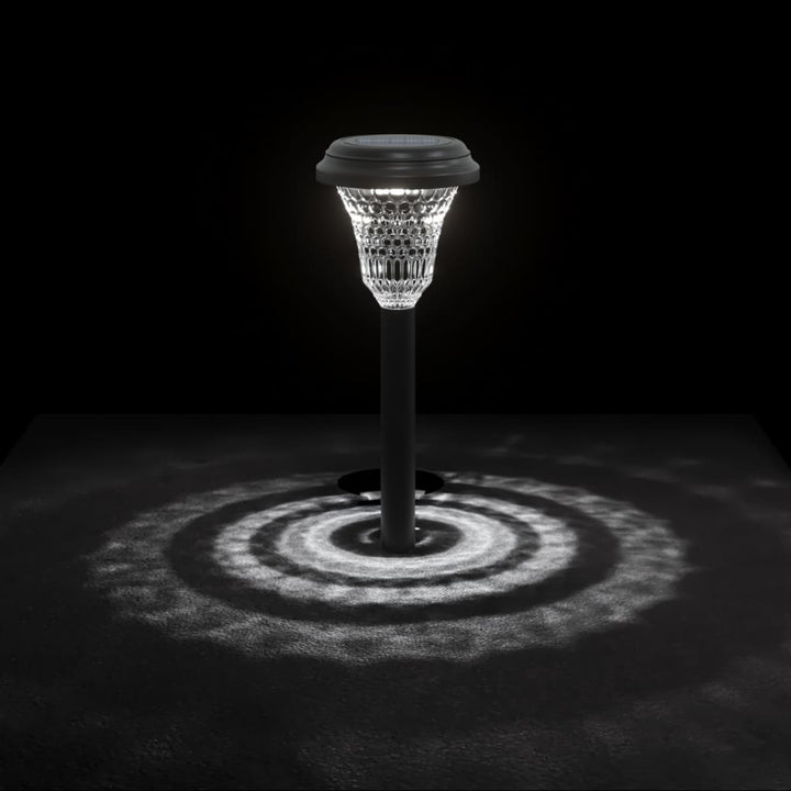 solcellelamper med jordspyd 12 stk. RGB-farver varmt hvidt lys