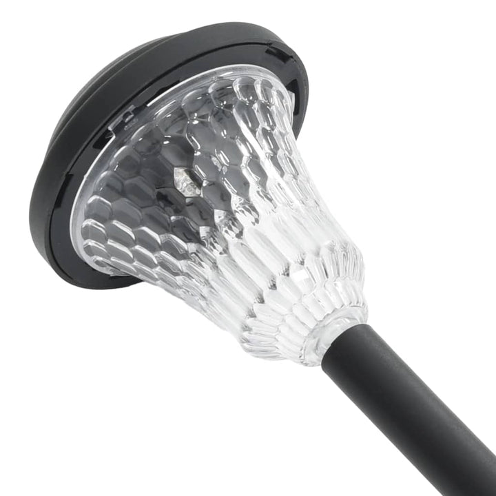 solcellelamper med jordspyd 12 stk. RGB-farver varmt hvidt lys