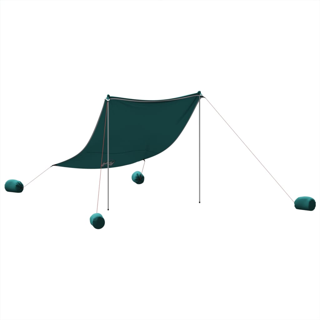 strandbaldakin med sandankre 214x236 cm grøn