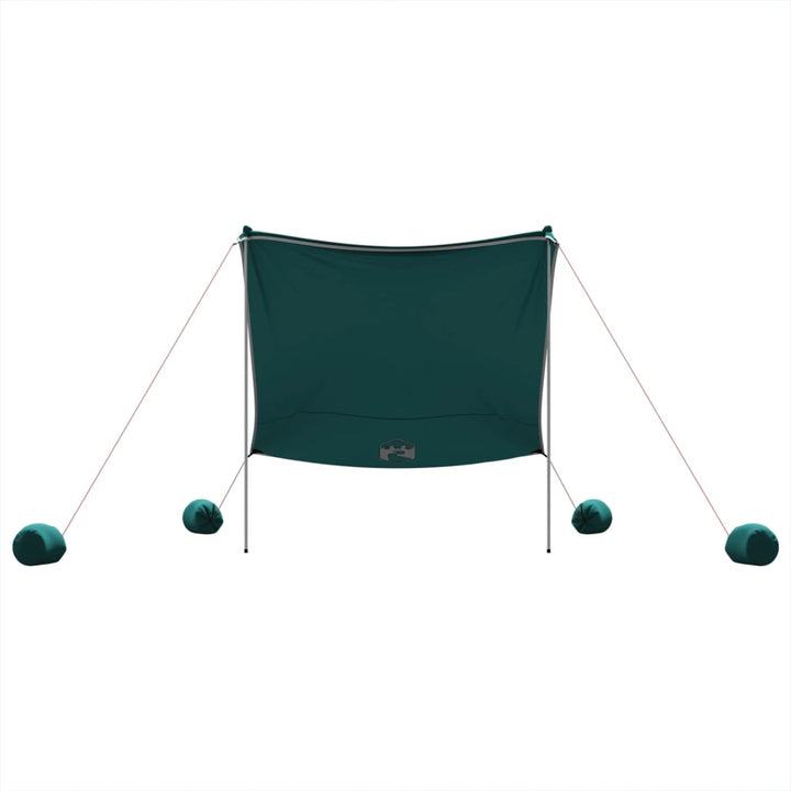 strandbaldakin med sandankre 214x236 cm grøn