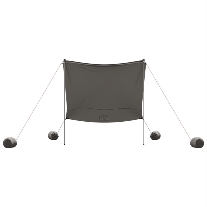 strandbaldakin med sandankre 214x236 cm grå