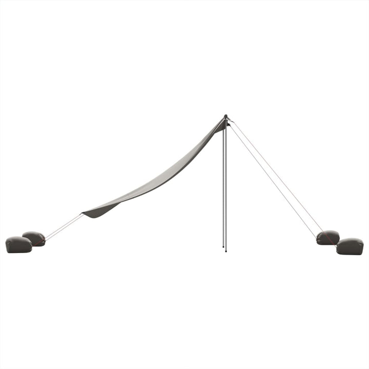 strandbaldakin med sandankre 214x236 cm grå