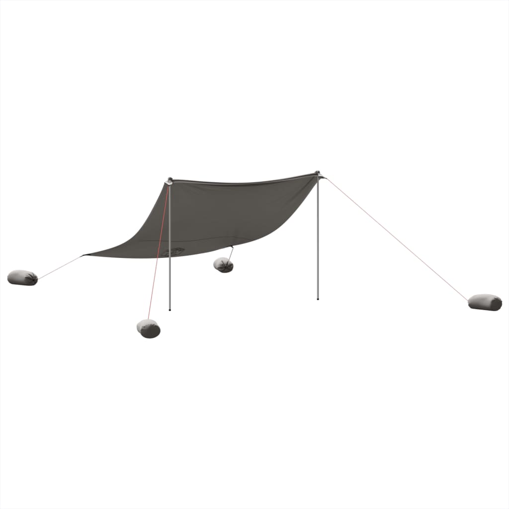 strandbaldakin med sandankre 304x300 cm grå