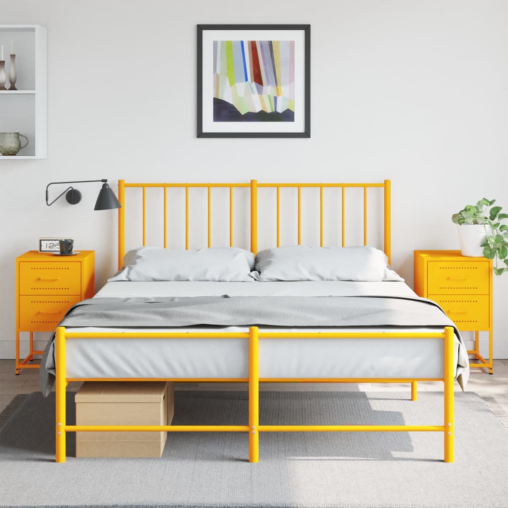 sengeborde 2 stk. 36x39x60,5 cm stål sennepsgul