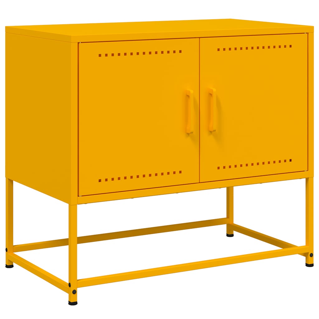 tv-bord 68,5x39x60,5 cm stål sennepsgul