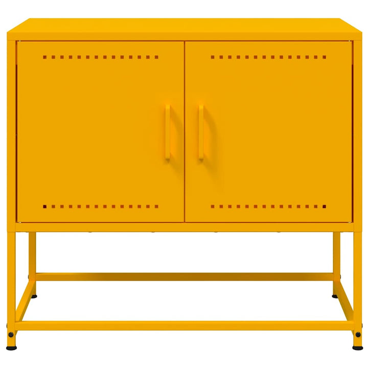 tv-bord 68,5x39x60,5 cm stål sennepsgul