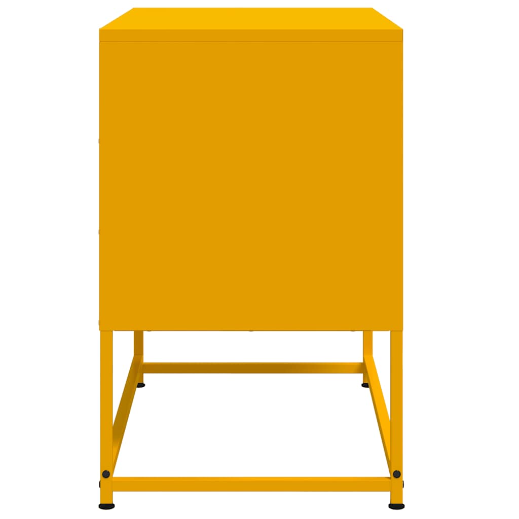 tv-bord 68,5x39x60,5 cm stål sennepsgul