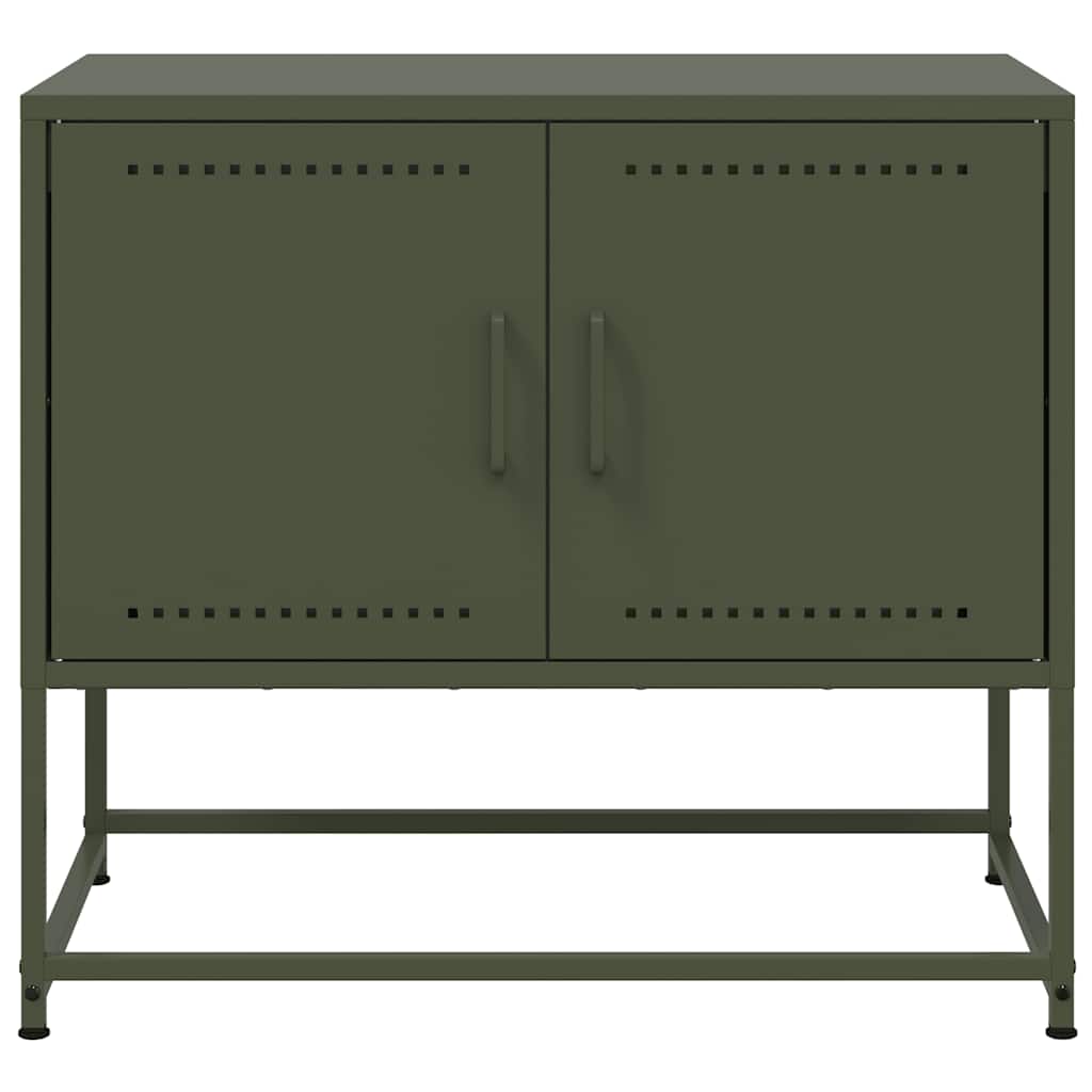 tv-bord 68,5x39x60,5 cm stål olivengrøn