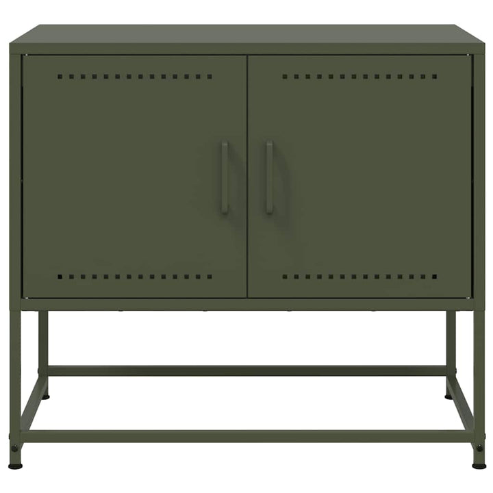 tv-bord 68,5x39x60,5 cm stål olivengrøn