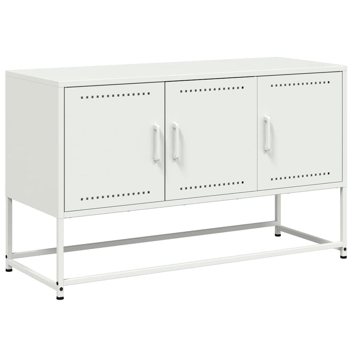 tv-bord 100,5x39x60,5 cm stål hvid