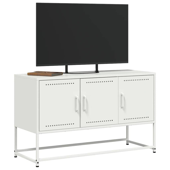 tv-bord 100,5x39x60,5 cm stål hvid