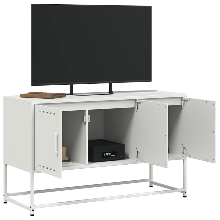 tv-bord 100,5x39x60,5 cm stål hvid