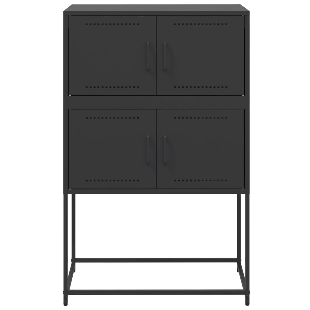skænk 68,5x38,5x107 cm stål sort