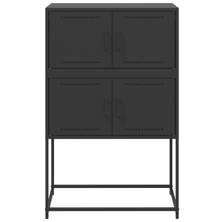 skænk 68,5x38,5x107 cm stål sort
