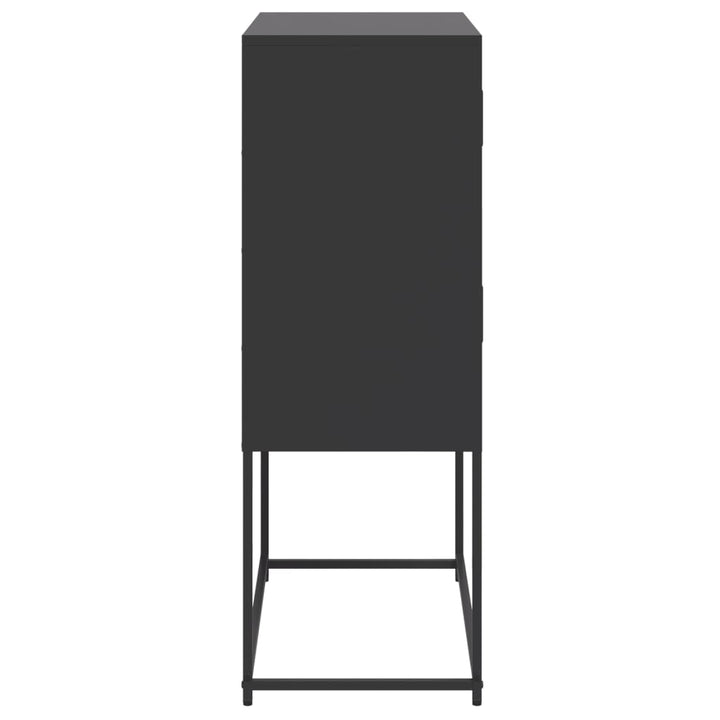 skænk 68,5x38,5x107 cm stål sort