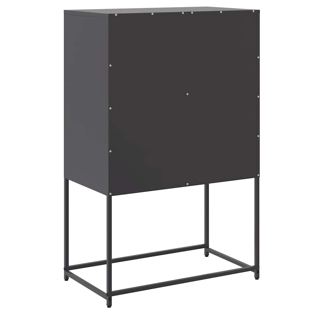 skænk 68,5x38,5x107 cm stål sort