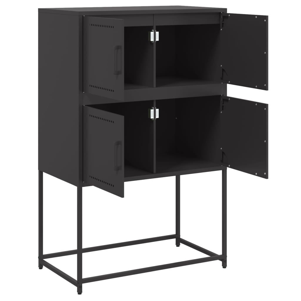 skænk 68,5x38,5x107 cm stål sort