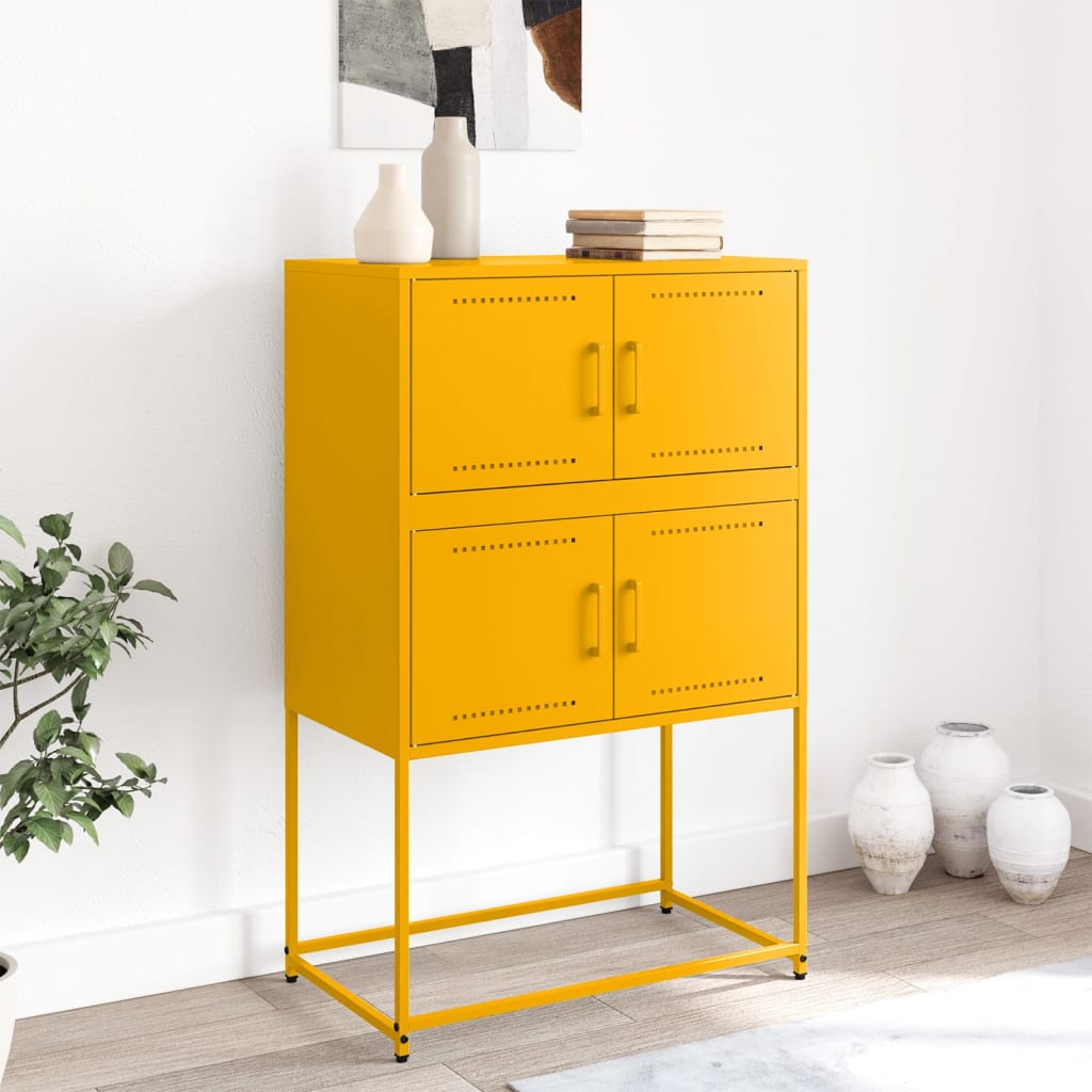 skab 68,5x38,5x107 cm stål sennepsgul