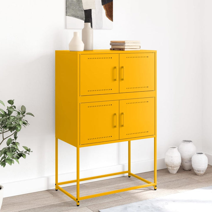 skab 68,5x38,5x107 cm stål sennepsgul