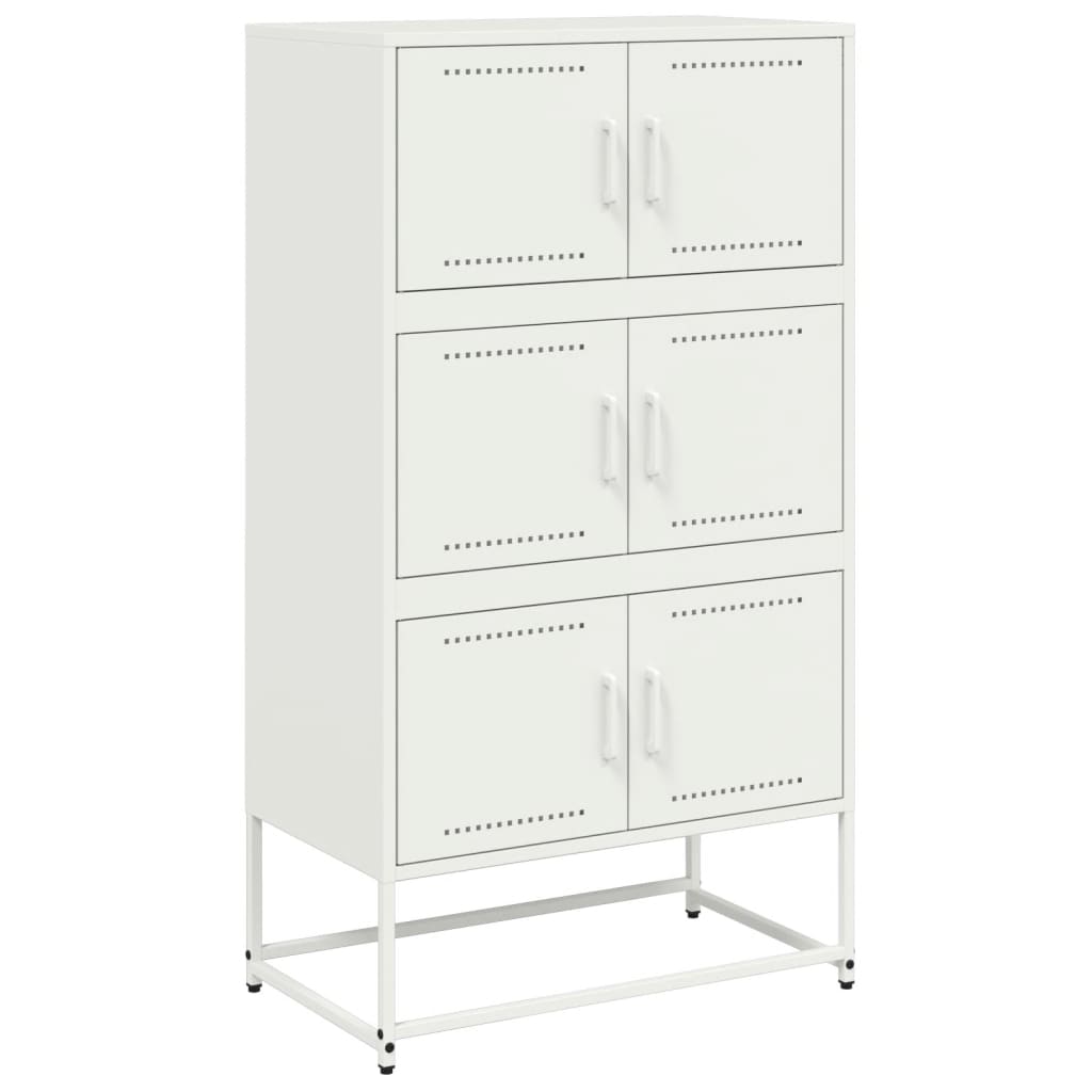 skænk 68,5x38,5x123,5 cm stål hvid