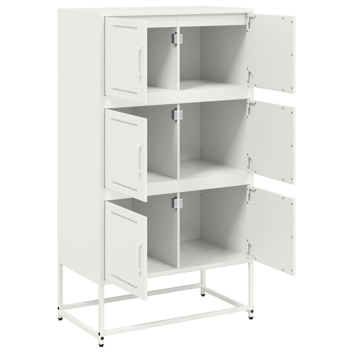 skænk 68,5x38,5x123,5 cm stål hvid