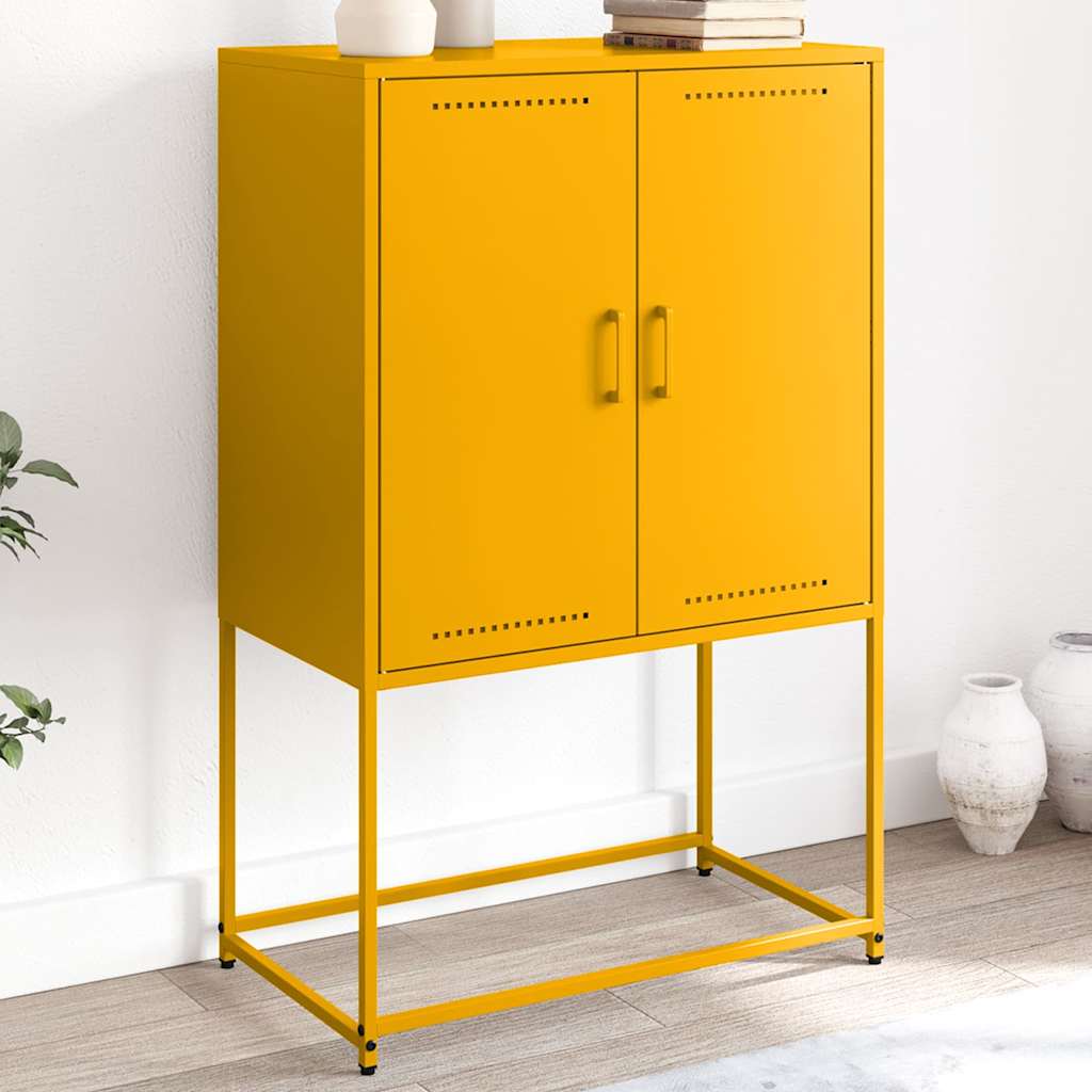 skab 68,5x38,5x107 cm stål sennepsgul