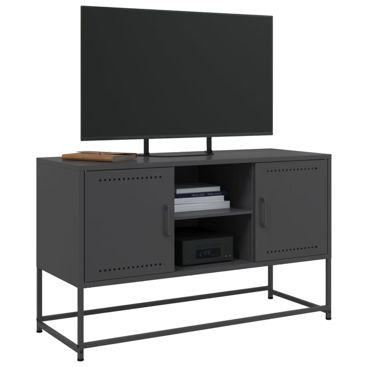 tv-bord 100,5x39x60,5 cm stål sort