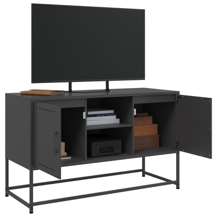 tv-bord 100,5x39x60,5 cm stål sort