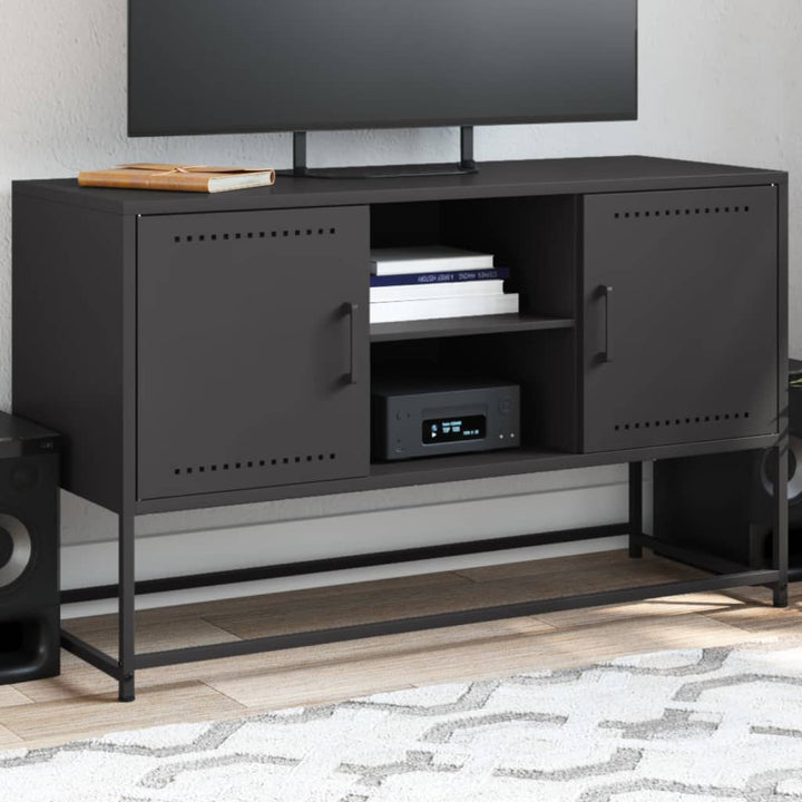 tv-bord 100,5x39x60,5 cm stål sort