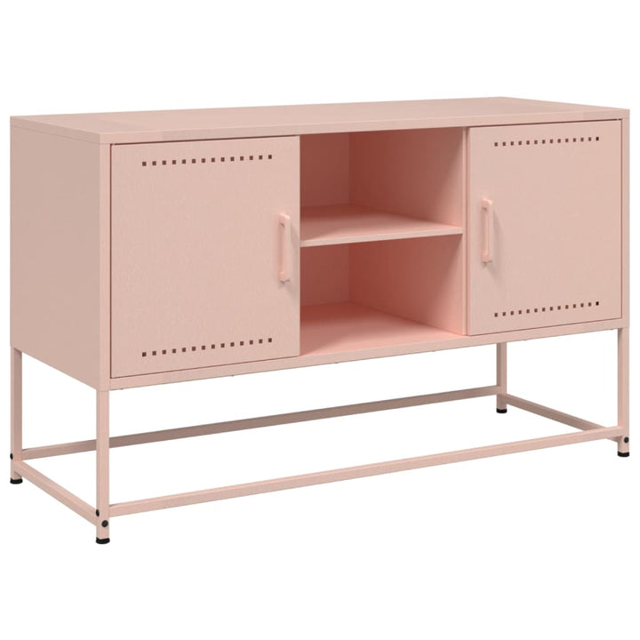 tv-bord 100,5x39x60,5 cm stål lyserød
