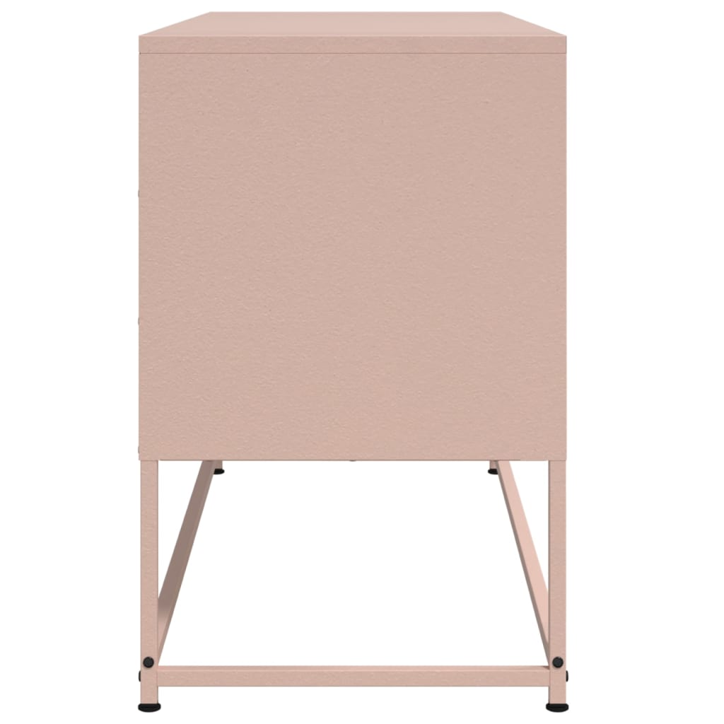 tv-bord 100,5x39x60,5 cm stål lyserød